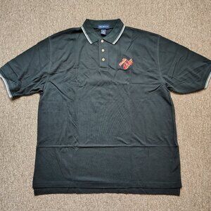 Vintage VANILLA COKE Polo Shirt Men 2XL Black Embroidered Logo Short Sleeve Y2K